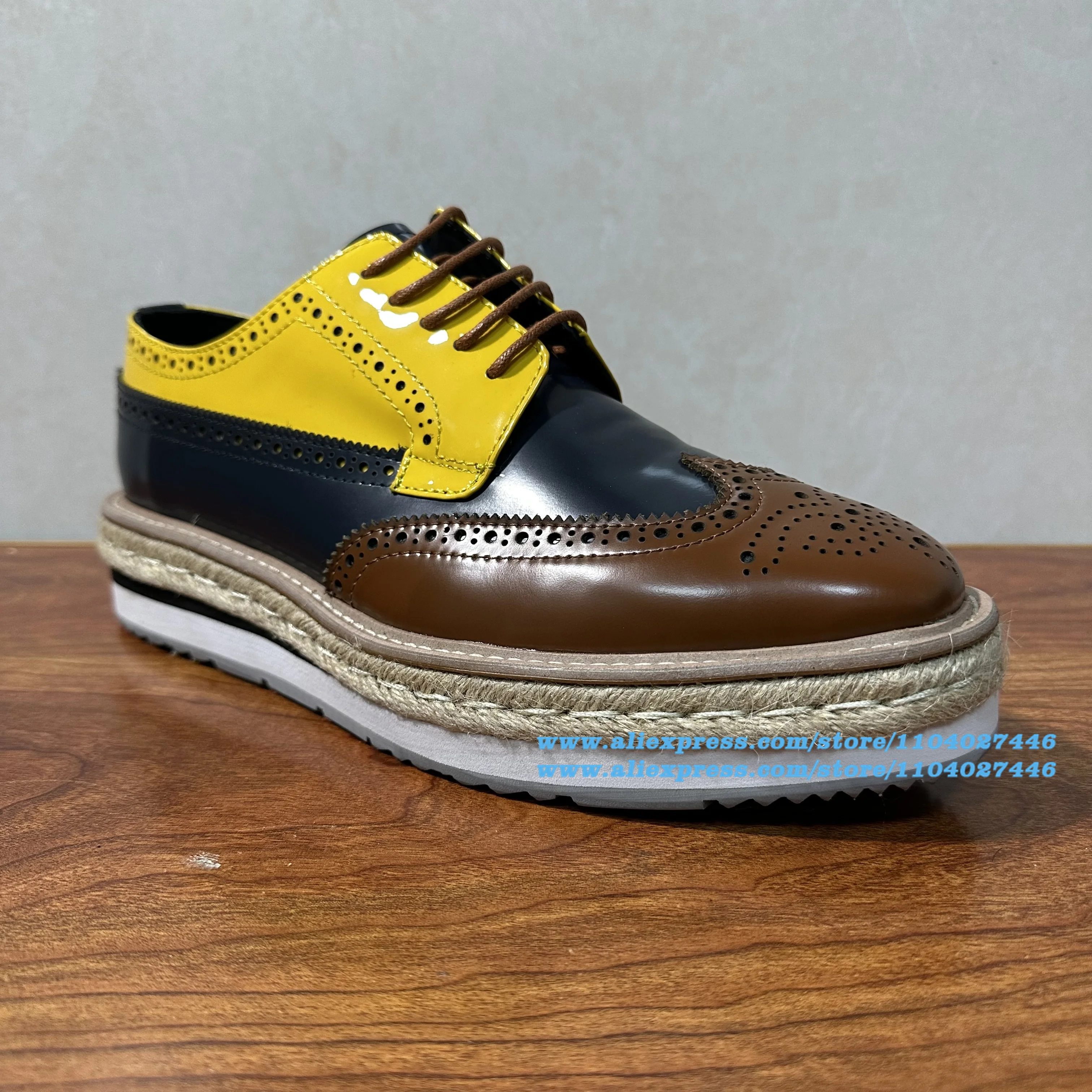 

Carved Multi-Color Brogue Shoes Designer Height Increasing Men's Shoes Wear-Resistant Trendy Luxury Handmade Men's Shoes