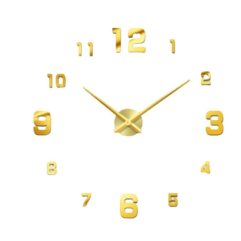 

Adjustable Large 3D DIY Mirror Wall Clock Non Ticking Movement Modern Decorative Clock for Living Room Bedroom Kitchen