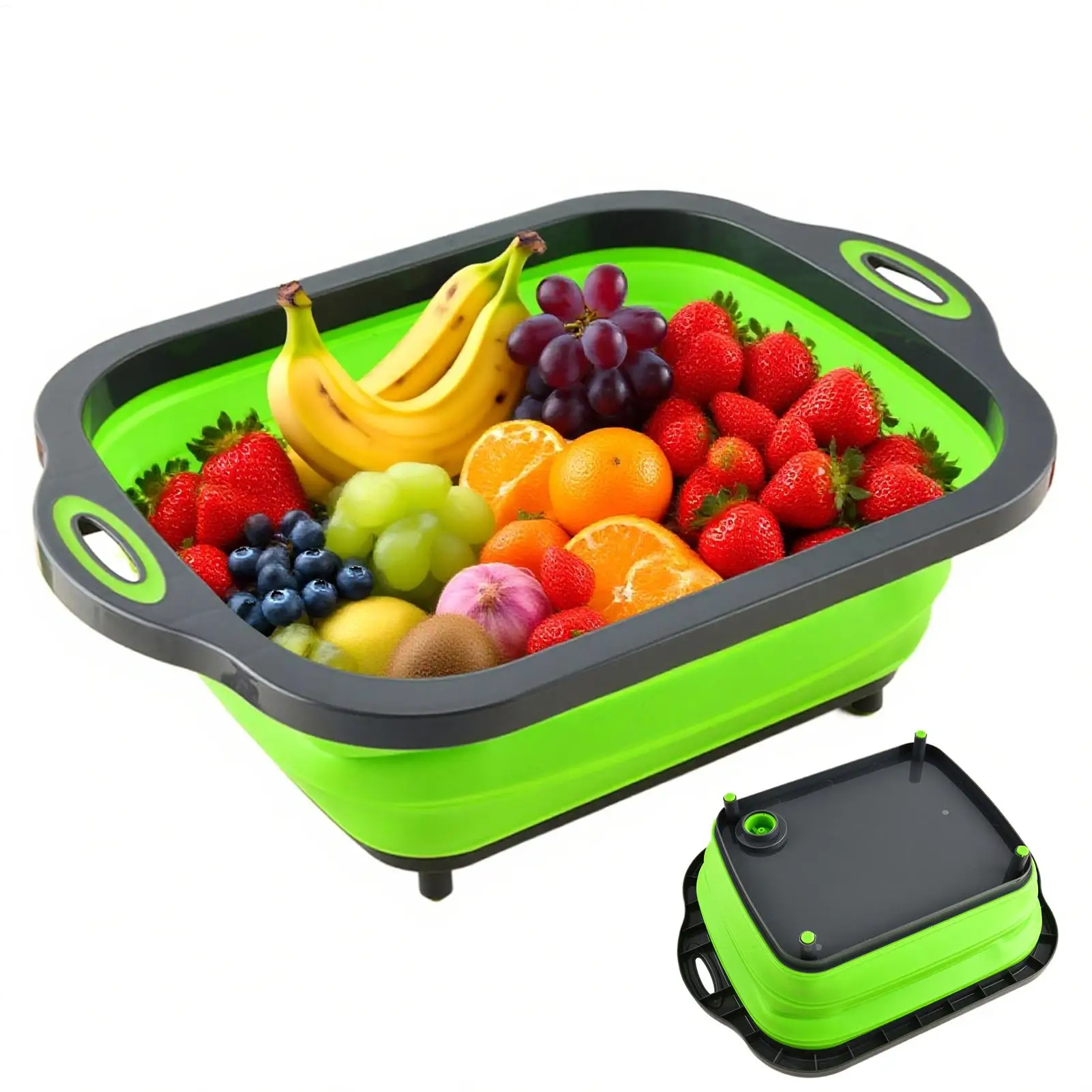 حوض حوض قابل للطي مع قابس تصريف، حوض محمول قابل للطي للتخييم والسفر وغسل الأطباق والمطبخ الخارجي وحمام الحيوانات الأليفة #1