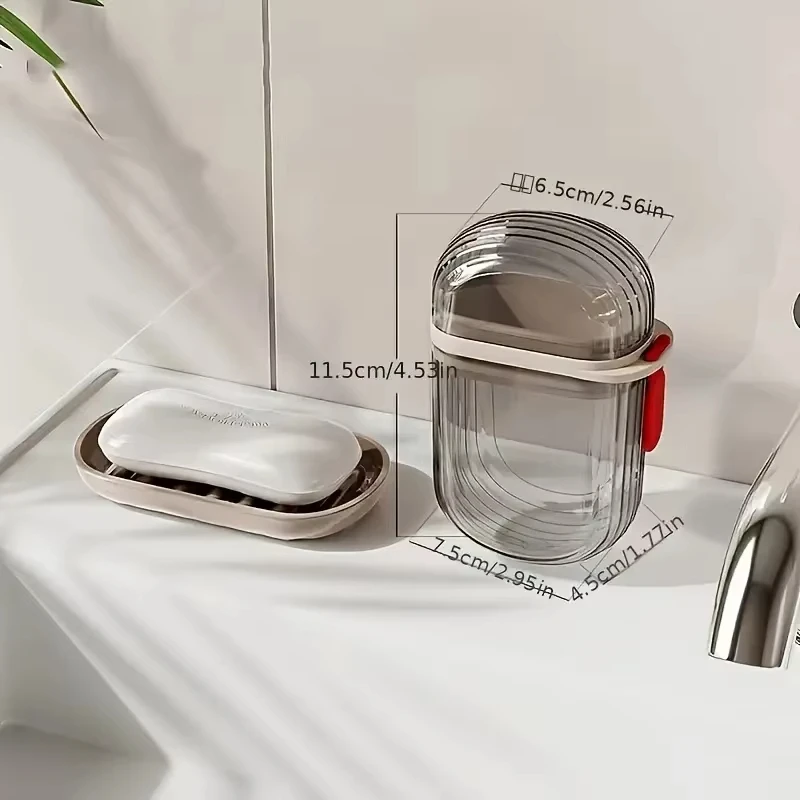 1/2pcs Creative Travel Soap Box with Lid Sealed Drainable Portable Small Soap Box Business Trip Travel Mini High-end Soap Box
