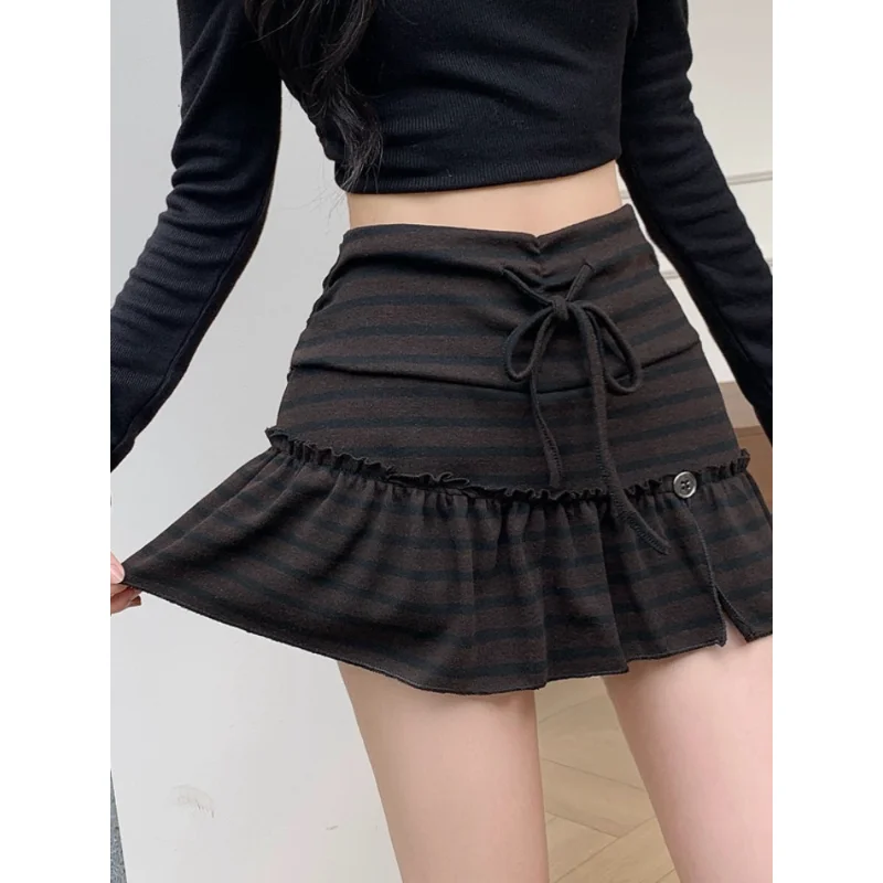 

Юбка с высокой талией, женская юбка трапециевидной формы, антилегкая, повседневная, из полиэфирного волокна, с эффектом похудения, весна-осень, новинка...