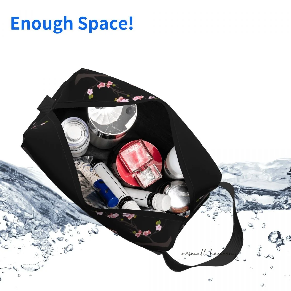 Japanese Sakura Branch Large Capacity Travel Makeup Pouch Portable Waterproof Toiletry Bag Storage Bag