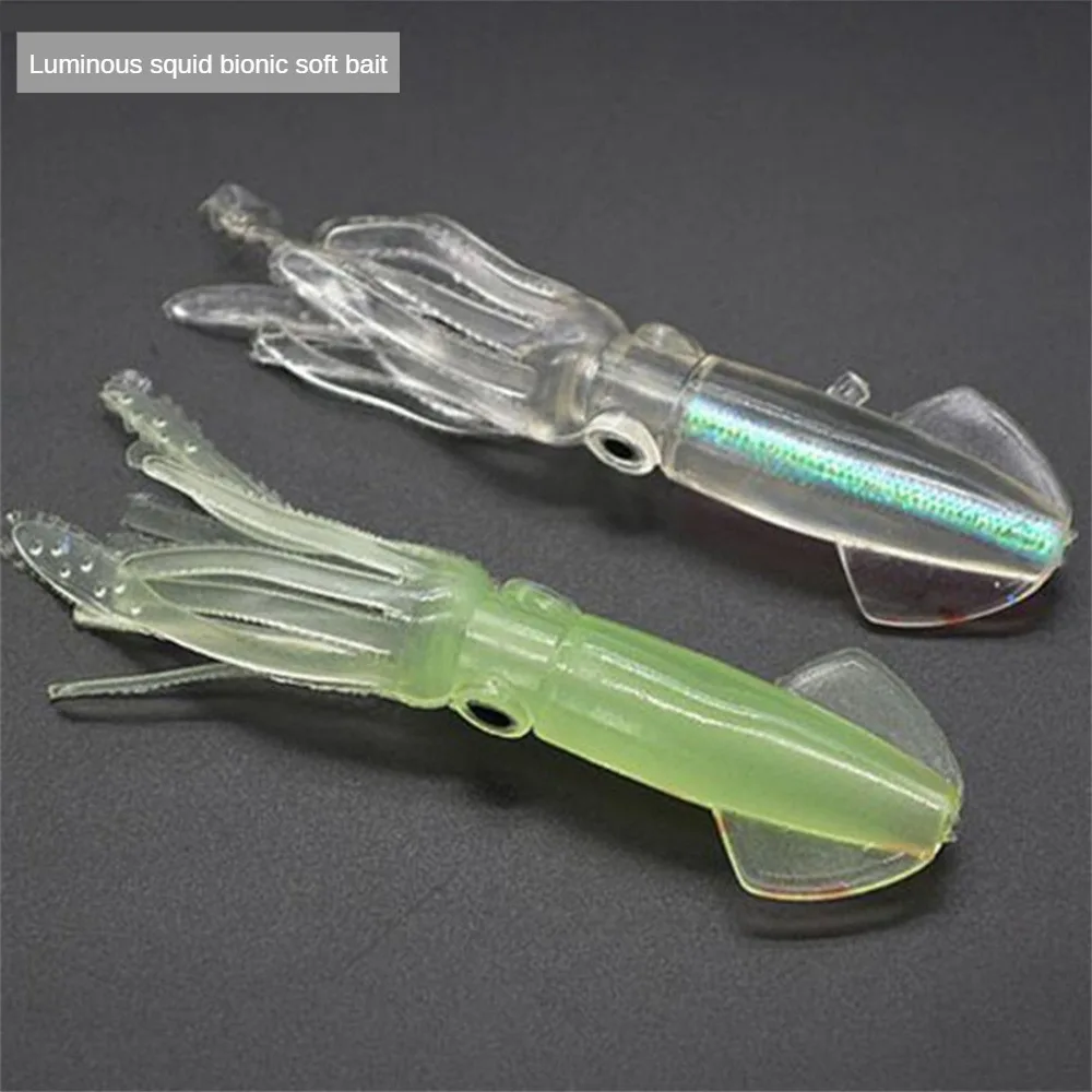 10/3/1pcs Color Tube Luminous Squid Bionic Soft Bait Artificial Squid Color Tube Fake Bait Laser Sea Towing Luya Рибалка