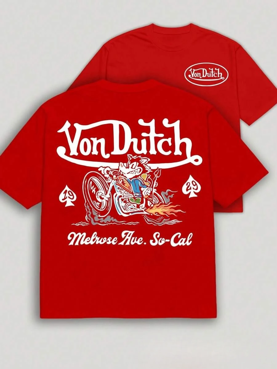 T-shirt décontracté pour hommes, col rond, manches courtes, pur coton, pour les vacances d'été, avec des motifs amusants, style Y2K, streetwear