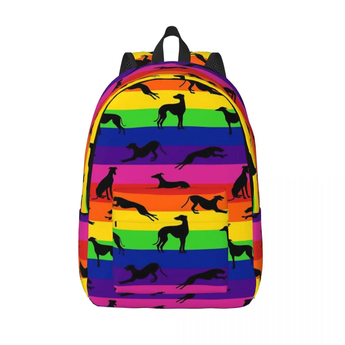 Greyhound Silhouettes for Teens Student School Bookbag Whippet Sighthound Dog Canvas Daypack Middle High College Travel