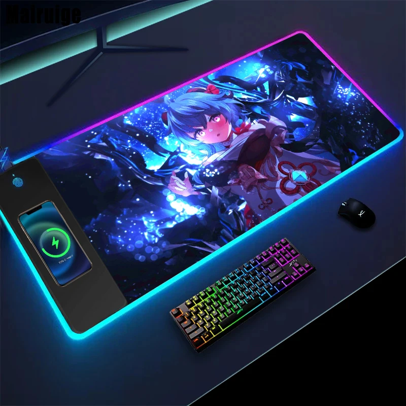 

Mouse Pad Speed Wireless Charging Deskmat Ganyu Accesorios Gaming Keyboard Pad Desktop Computers Table Decorate The Game Room