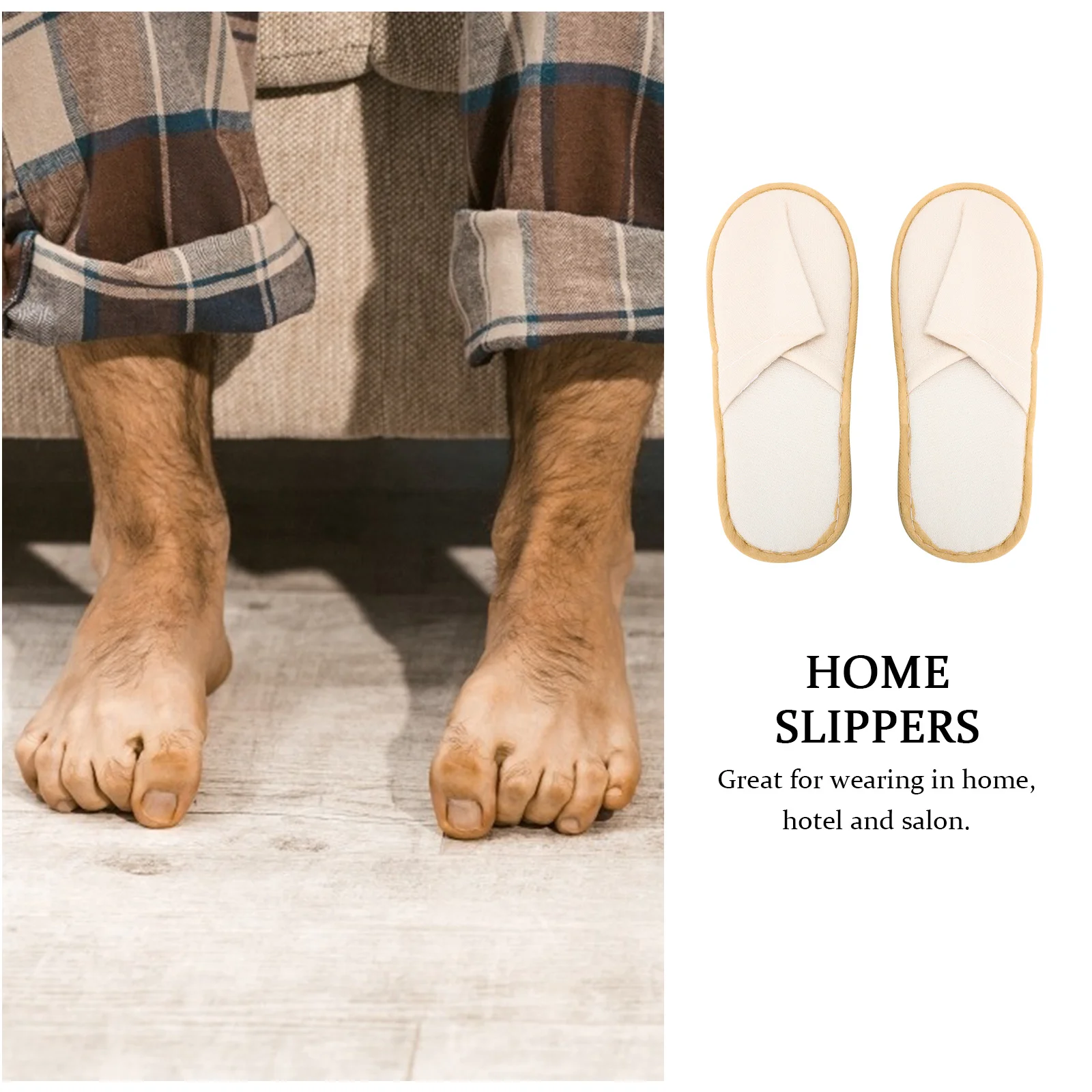

Disposable Slippers Lightweight Non-Slip Brushed Cloth Material For Home Hotel Salon Guest Use Indoor Footwear