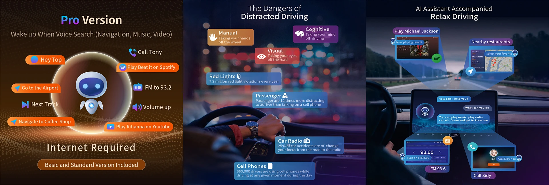 Artificial intelligence Car Android Player 9 inch Car Dvd Player Global Positioning System Navigation Car Electronics Dual Din C