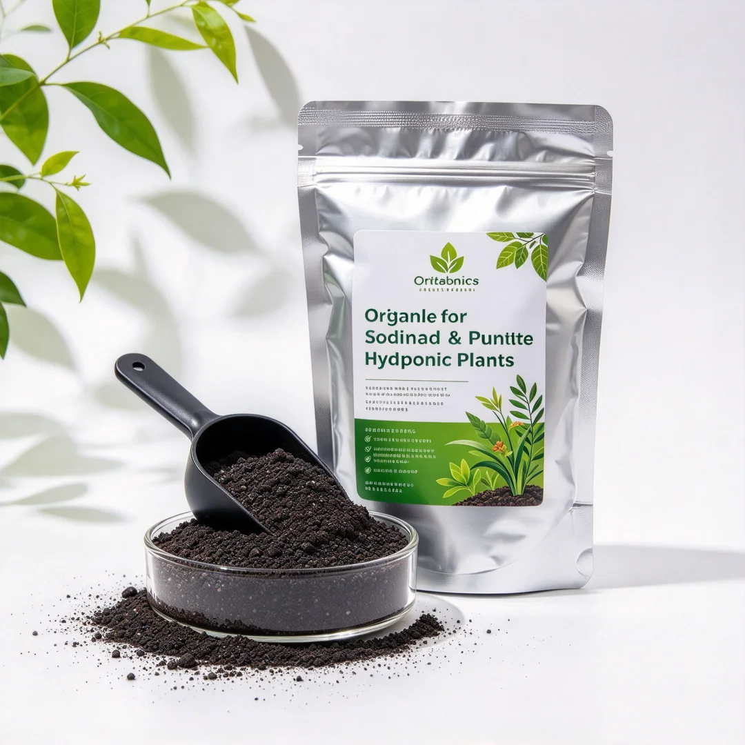 TOPJ Organic Sodium Humate Humic Acid Trace Elements Fertilizer for Plants, Potted & Hydroponic