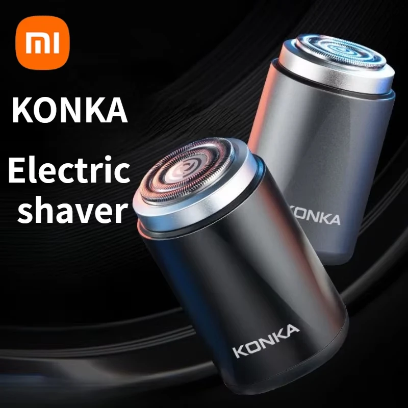 Xiaomi-KONKA Mini Barbeador Elétrico Portátil, Limpeza Rápida, Forte Alta Velocidade, USB Recarregável, Impermeável, Viagem, Negócio