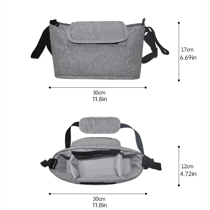 Sac à langer de grande capacité pour poussette de bébé, porte-gobelet, biSantos, accessoires de poussette