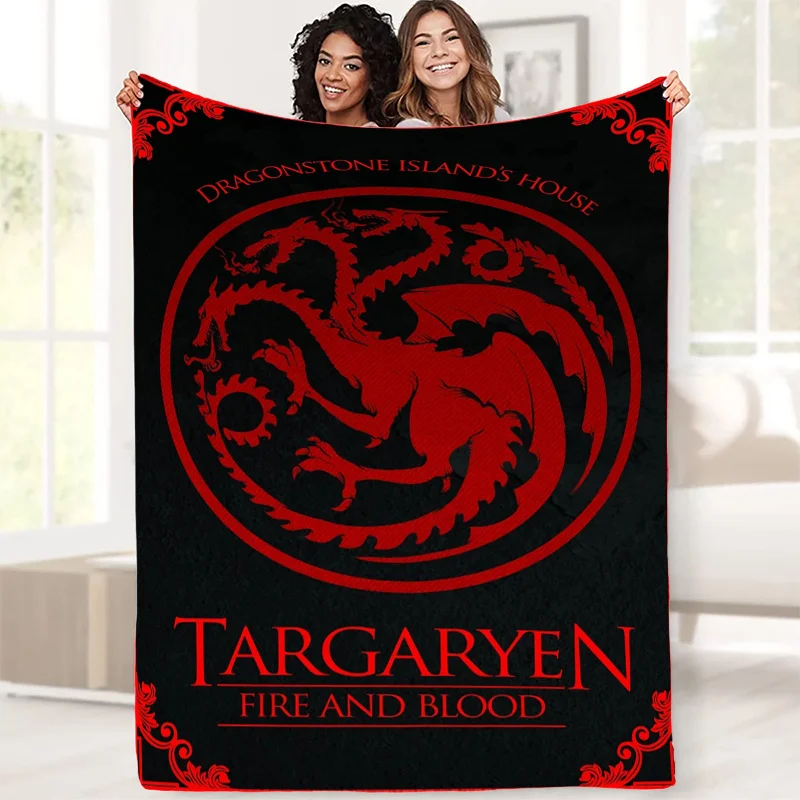Manta polar familiar Targaryen, acogedora manta para todas las estaciones con motivo de dragón audaz, manta para siesta, ideal para regalos de cumpleaños y Navidad