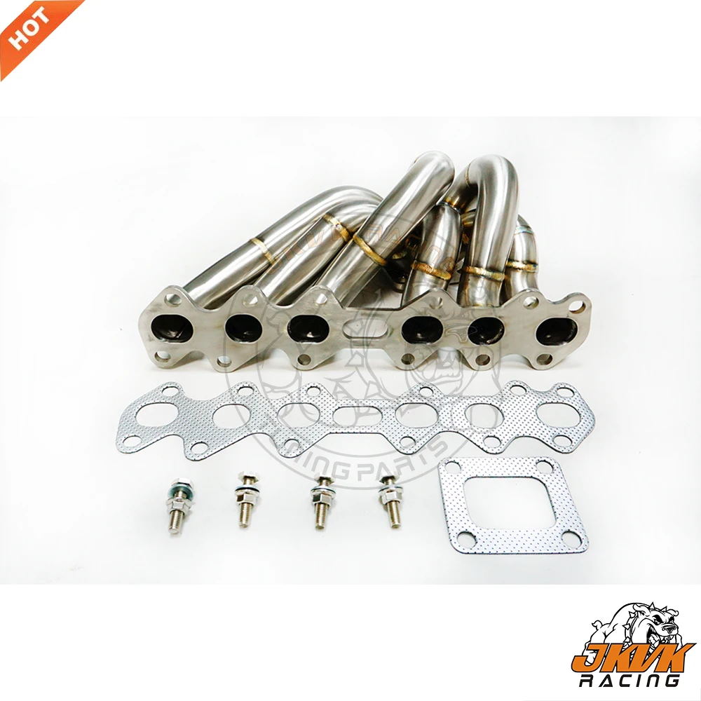 JKVK 레이싱 45mm 2JZ-GTE 2jz 동일 길이 SS304 3mm 스팀 파이프 터보 매니폴드 T4 플랜지 (수프라 2JZGTE 터보 매니폴드용)