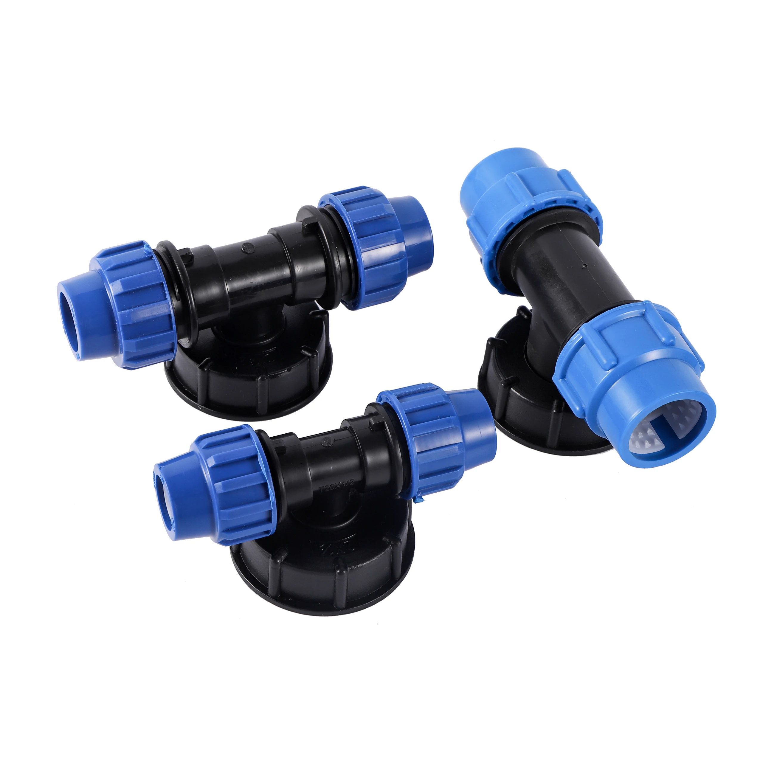 T-type 20/25/32mm Pvc PE Tube Tee Quick Connector Ball Valve Water Splitter IBC Water Tank Tee Water Flow Control Valve Adapter