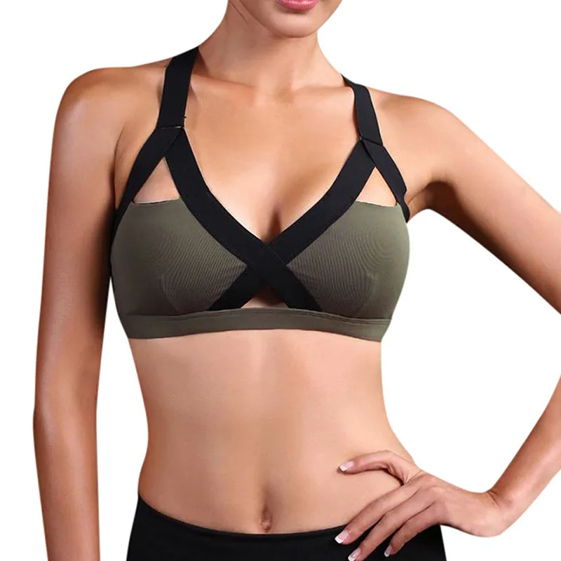 Cross Strap Sports Bra para Mulheres, Yoga Crop Tops, Roupa Interior Treino, Novo, 2024