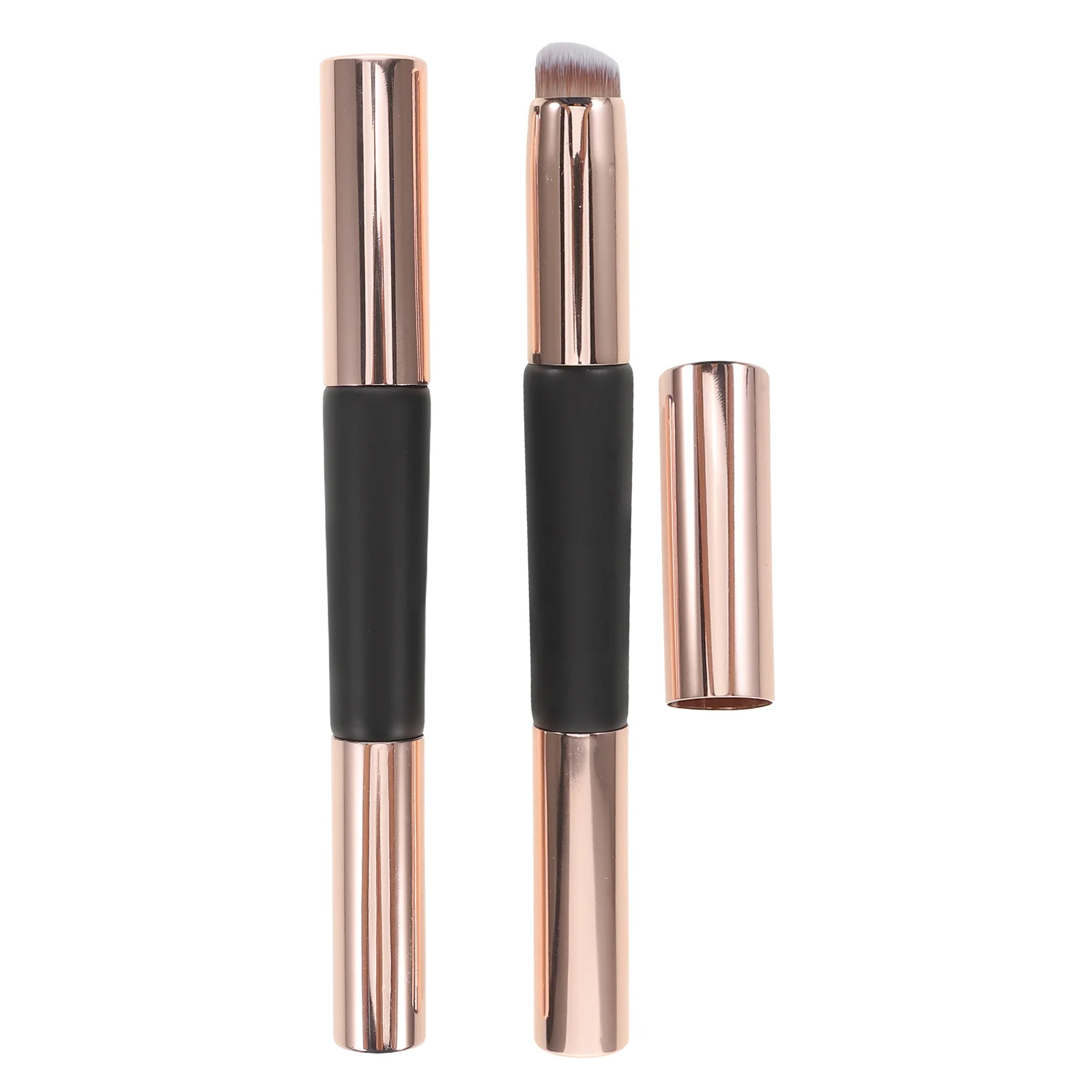

2Pcs Double Sided Silicone Lip Brush with Cap Multifunctional Gentle for Makeup Touch Ups Anytime Anywhere Dual Ended Lip Brush