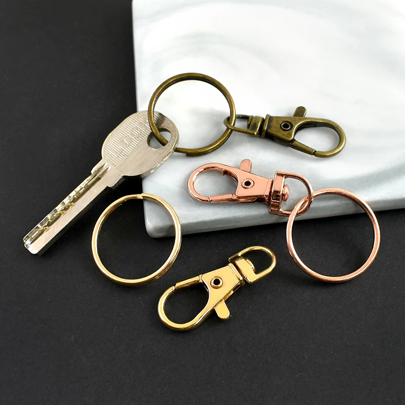 

Meetee 25mm 20Pcs Anti Loss Rotating Keychain Buckle+O-Ring Metal Buckles Key Rings Bag Hanger Rings Hook DIY Sewing Accessories