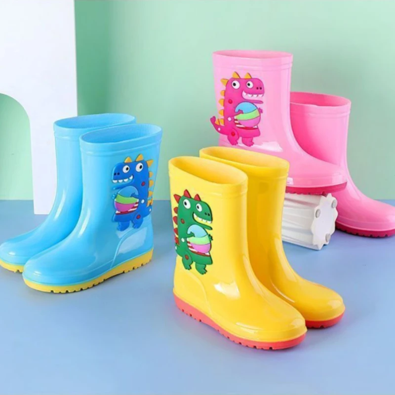 Premium Cartoon Kids Waterproof Rain Boots Thermal Insulated Anti Slip Mid Calf Rubber Boots for Girls Toddlers