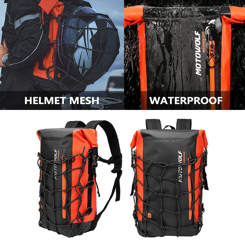 

Waterproof Motorcycle Backpack Multifunction Motorcycle Helmet Bag High Capacity Motorcycle Bag Rider Backpack Reflective Bag