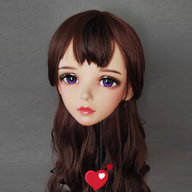 (Wan-04) feminino doce menina resina meia cabeça kigurumi bjd olhos crossdress cosplay anime japonês papel lolita máscara com olhos e peruca