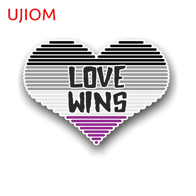 UJIOM LGBT Heart Bisexual Pride Love Wins Motif Wall Sticker Popular Attractive Sunscreen Decal Edgy Wardrobe Vestibulec Decor