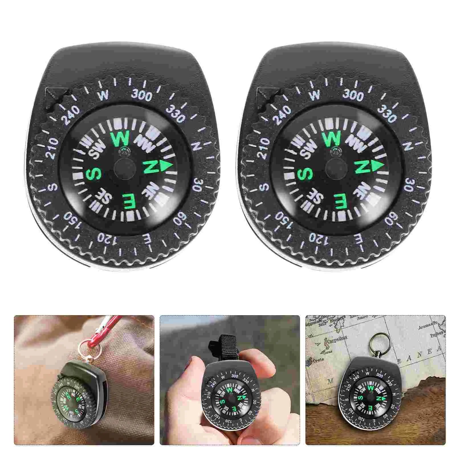 2 PCS Waterproof Compass Portable Pocket Watch Detachable Adventure Outdoor Camping