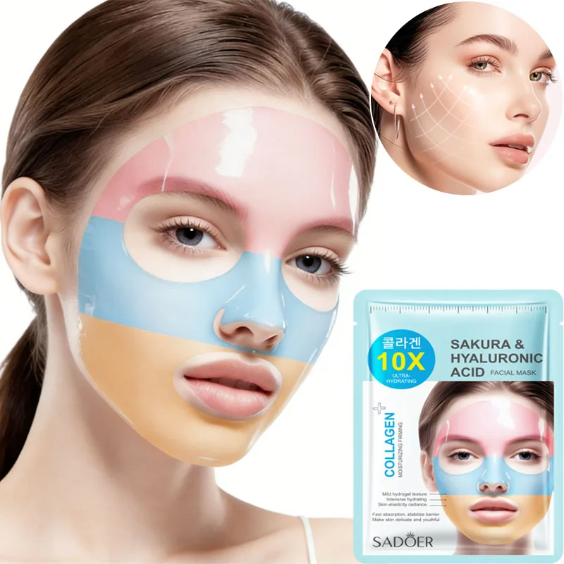 Kollagen-Gesichtsmasken Feuchtigkeitsspendend Aufhellend Faltenreduzierend Straffend Sakura Hyaluronsäure Gesichtsmaske Koreanische Kosmetik