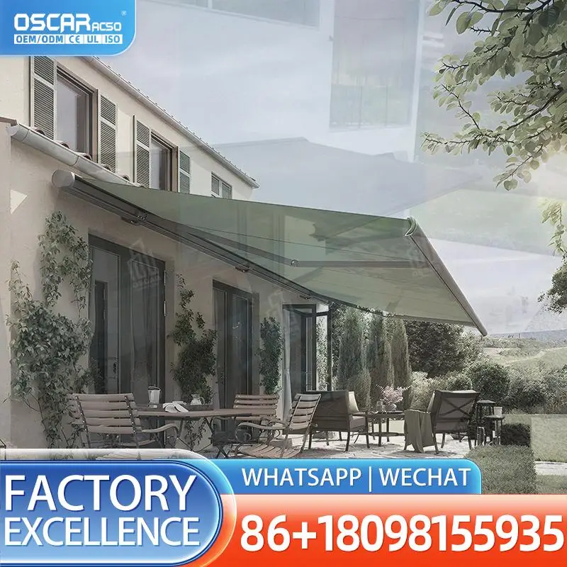 

Автоматический выдвижной электрический тент с легкой установкой, водонепроницаемая ткань для патио, балкона, сада, выдвижной тент