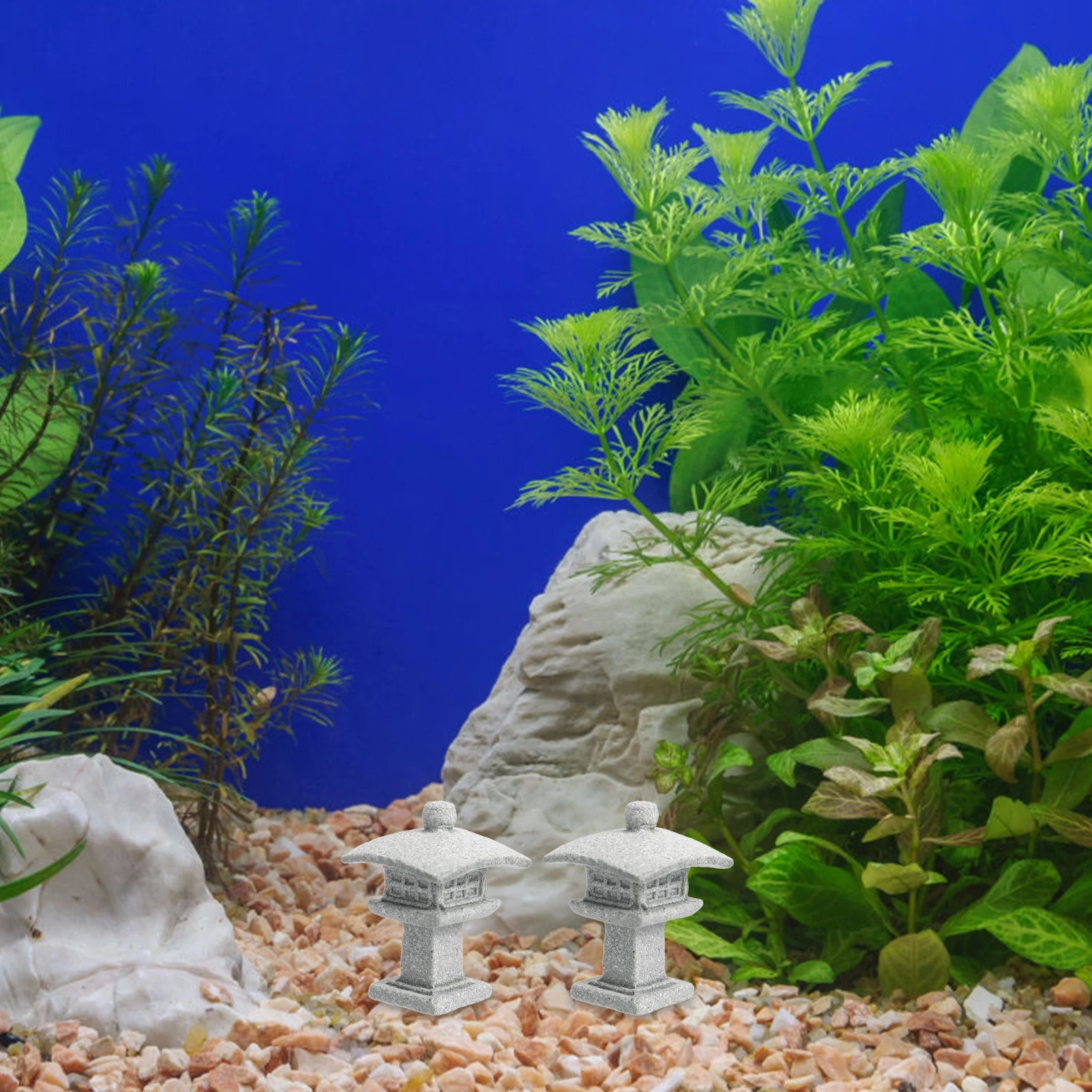 

2Pcs Mini Pagoda Statue Sandstone Fine Craftsmanship Mini Garden Layout Bonsai Adorn Micro Landscape Pavilion Decoration