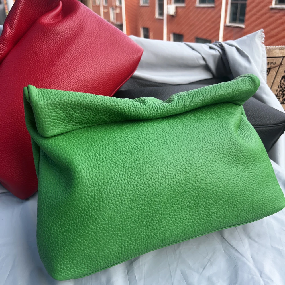 Neue Euro-Mode Gekräuselte Handtaschen Trendige Büro-Handtaschen mit Handyfächern Hochwertige Tragbare Echtleder-Handtaschen für Damen – Detail 6