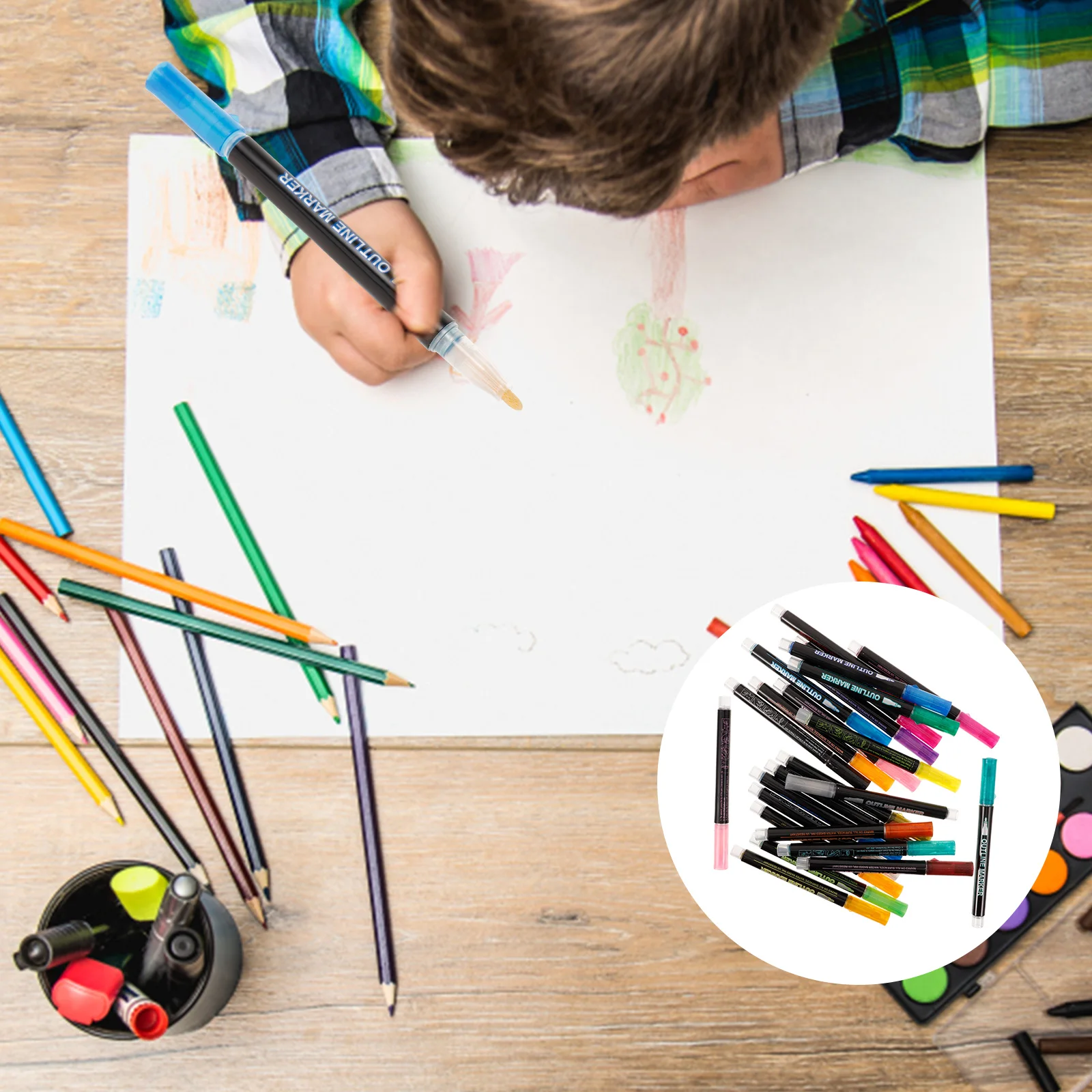 24 قطعة علامات بريق خط مزدوج متعدد الوظائف أقلام تمييز لدراسة الملاحظات الحرف الفنية Diy بها بنفسك اللوازم المكتبية المدرسية