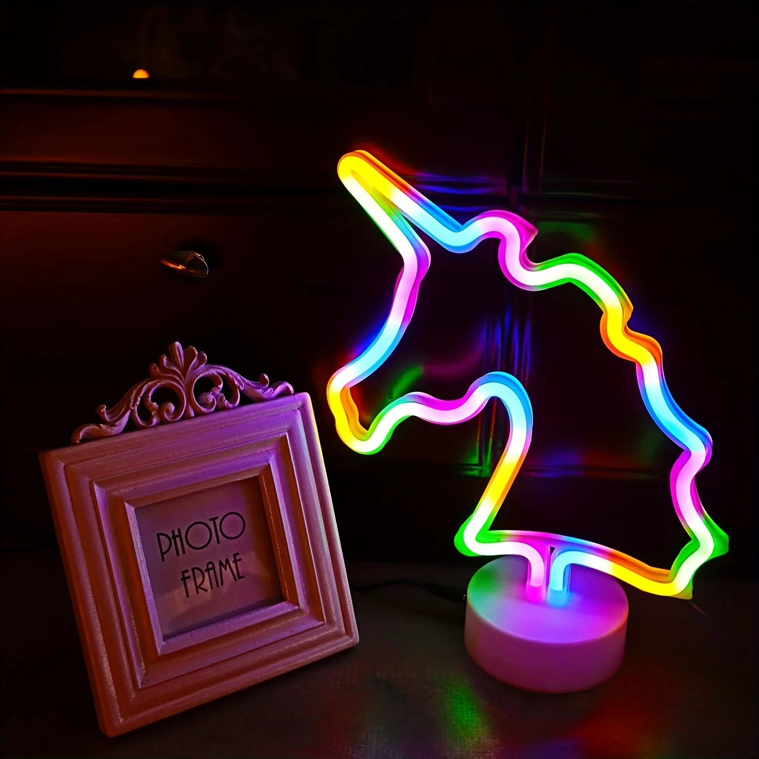 Unicorn LED neon light logo, USB/battery powered, wedding, birthday, party, holiday, comfortable decoration and gifts