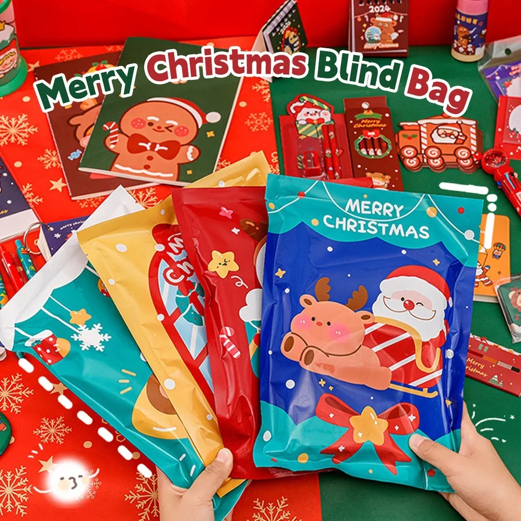 Christmas Gift Surprise Box Xmas Stationery Set Cartoon Lucky Bag For Girls Boys Children’s Rewards School Office Supplies