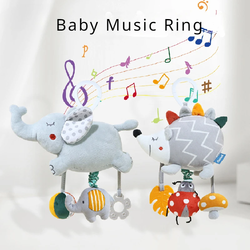 Newborn music elephant bell toy baby stroller pendant seat comfort hanging bed bell