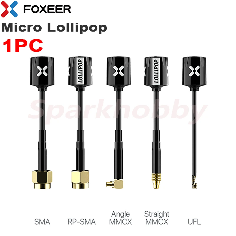 1PC FOXEER Micro Lollipop V4 FPV VTX Antenna 5.8G 2.5DBi Gain SMA/RP-SMA/Angle Straight MMCX UFL Super Mini For RC FPV Drones