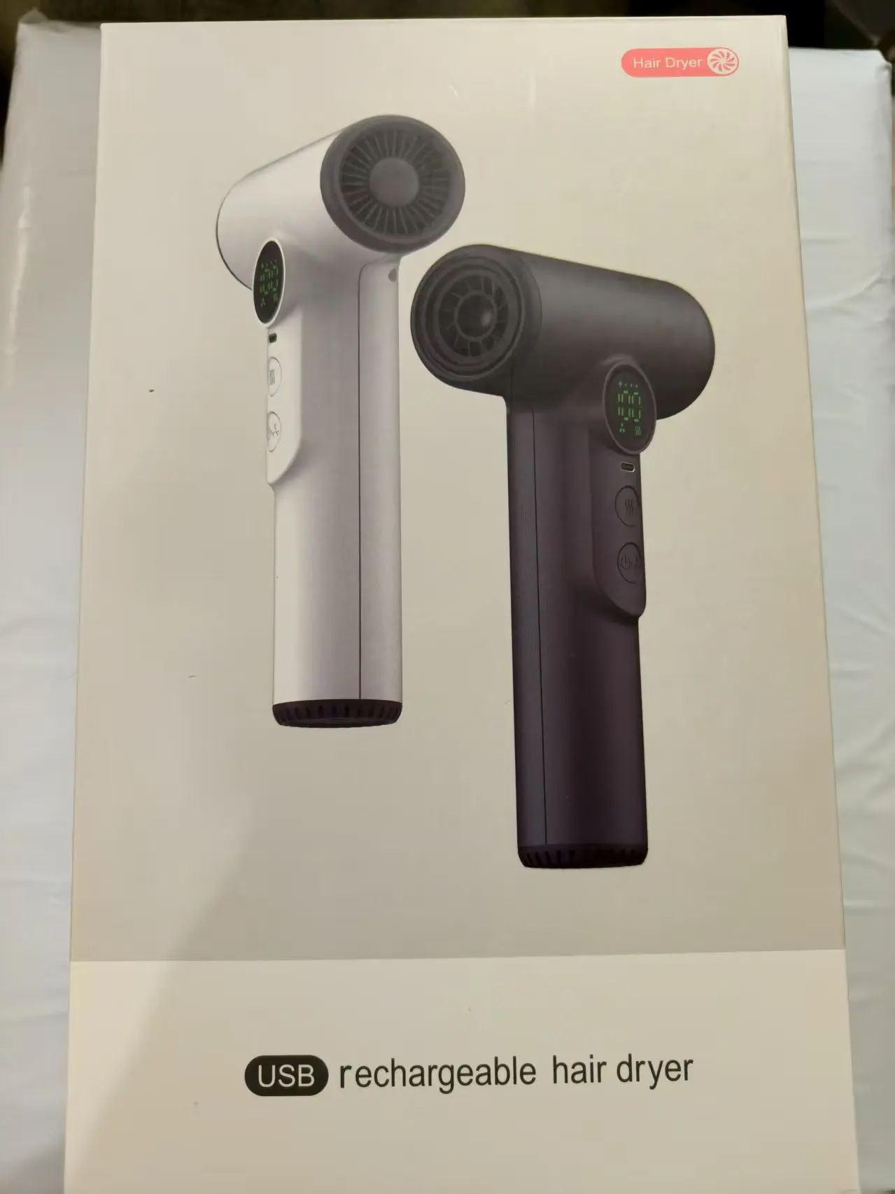 Rechargeable Portable 100 Gears 30000RPM High Speed Hair Dryer Quick Dry Negative Ion 15600mAh Intelligent Temperature Control