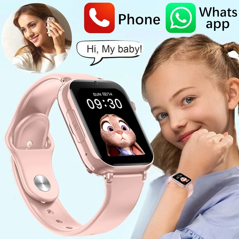 Kids Smart Watch Phone SIMcard GPS Tracker Location Video Call Ultra watch 9 Baby Sound Monitoring SmartWatch For Android IOS