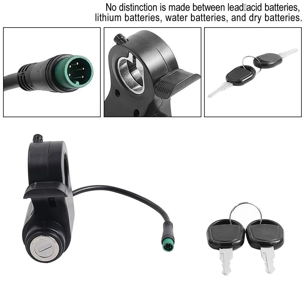 2 Key Ignition Barrel Speed Dial Control Thumb Throttle Accelerator Key Switch With Lock Key Durable On/Off Pit