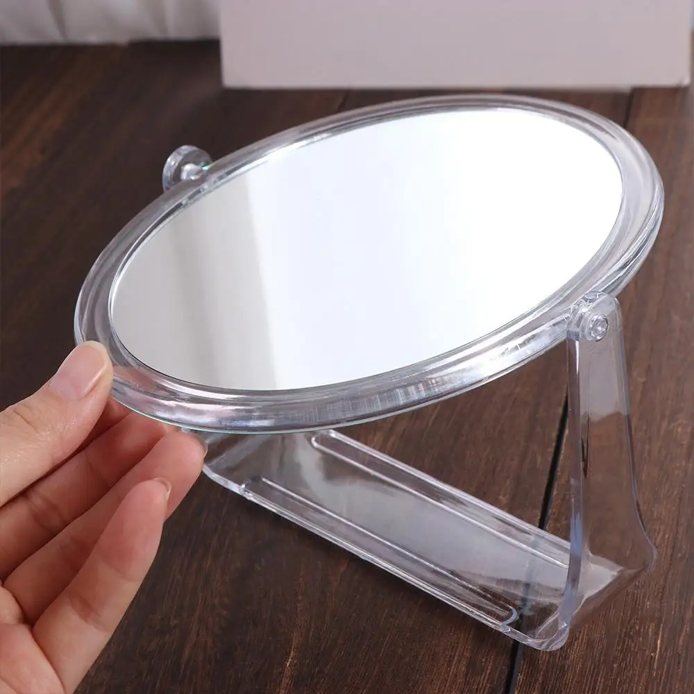 Round Square 5x Magnifying Mirror 360° Rotating Double-sided Desktop Cosmetic Mirror Acrylic with Stand Table Makeup Mirror