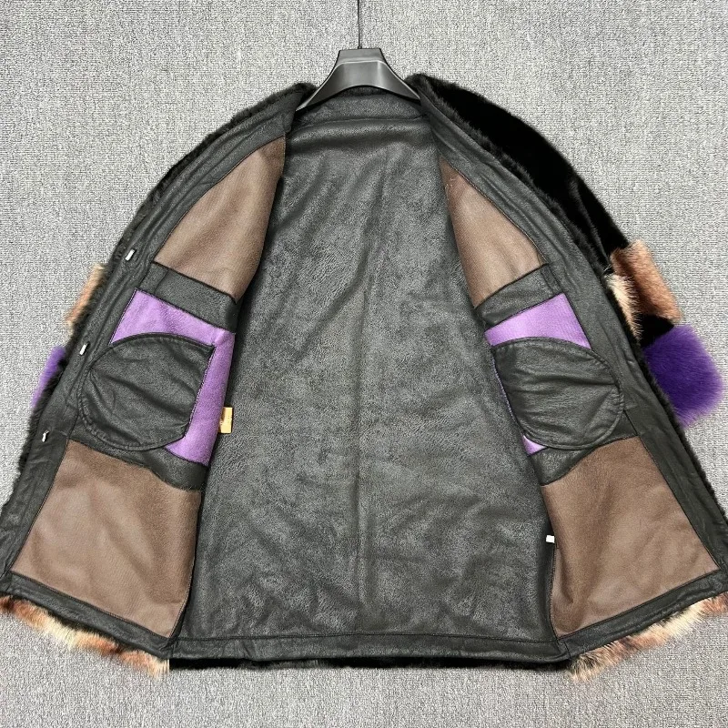 Warm Comfortable Long Thickened Faux Fur One-Piece Mink Furry Clothes Woolen Coat Winter Fashion Belt Button Jacket For Ladies