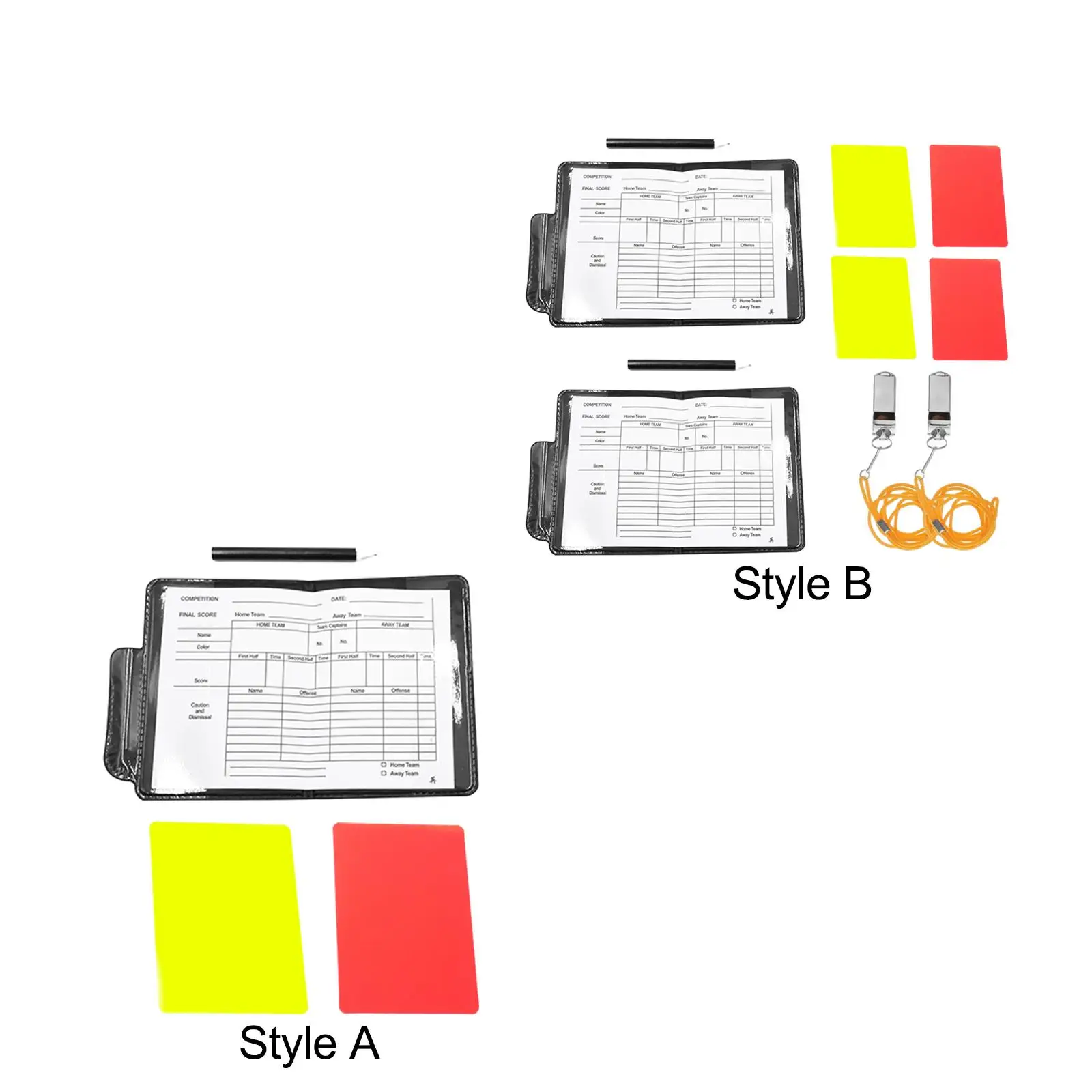 Soccer Referee Card Sets Accessory Warning Red and Yellow Cards for Soccer and