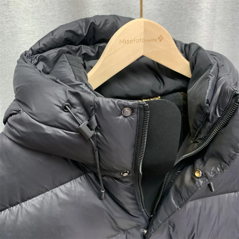 2023 New Korean Black Gold 90% White Duck Down Jacket Women Winter Warm Thicken Hooded Coats Loose Casual Female Down Outerwear