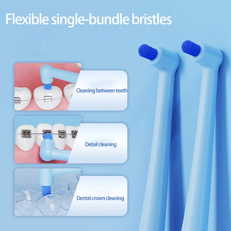 2-Pack Orthodontic Toothbrush with Soft Bristles Small Head Corrective Braces Dental Aligners wisdom Tooth Gaps, Oral Cleaning image 2