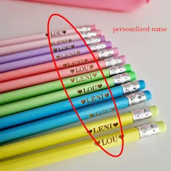 10 pcs Personalised name laser custom engraved pencils case case back to school for party home decoration supplies favors funny