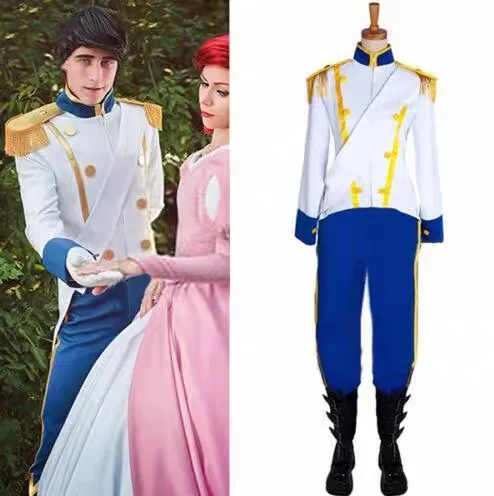 Disney Deluxe The Little Mermaid Prince Eric Costume Cosplay Disguise Carnival Performance Clothing Adult Cosplay Party Gift