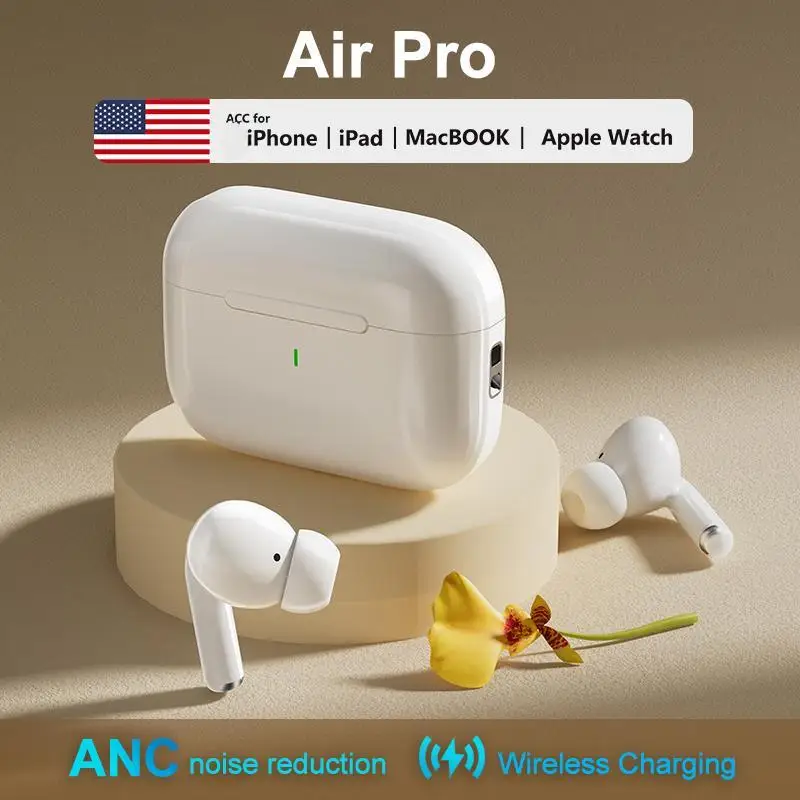 سماعات أذن لاسلكية Air Pro ANC سماعات بلوتوث Pro 2 إلغاء الضوضاء النشط شحن لاسلكي سماعات أذن TWS ستيريو مع صندوق