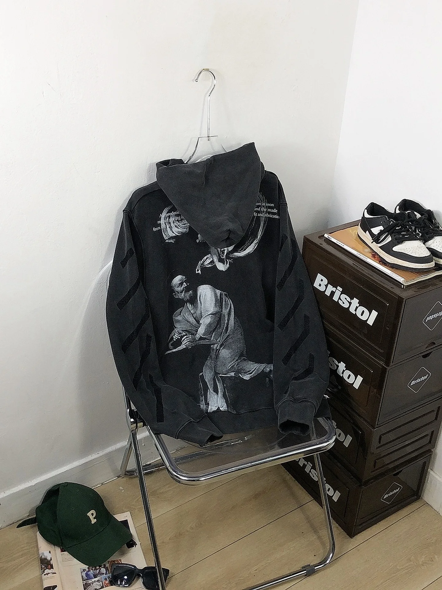 

Religious Series Oversize Hoodie Men's Cotton Long Sve Sweatirt Drapey oulder-Lengthened T-irt Sle Streetwear