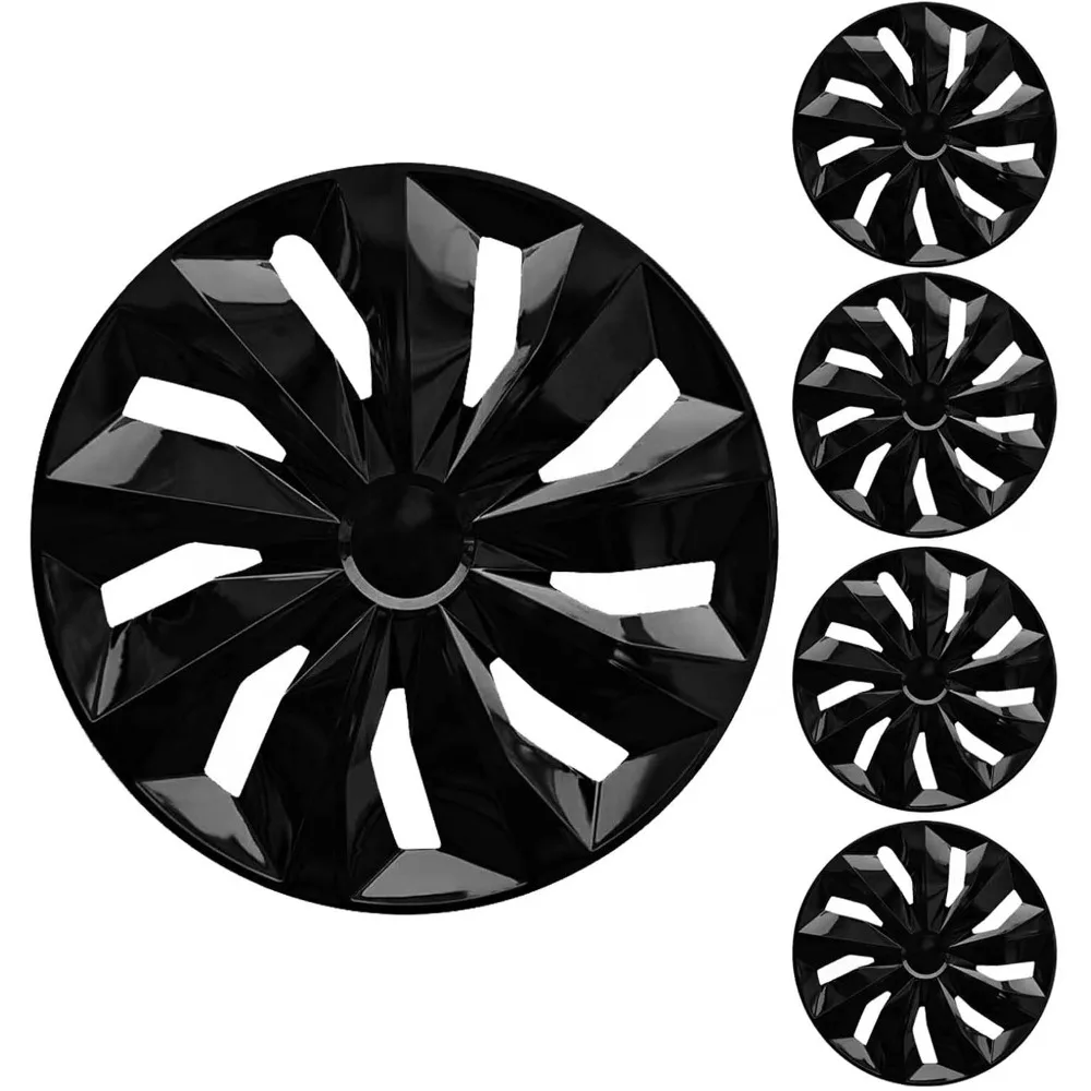 

15 Black Wheel Rim Cover Hubcaps Replacement R15 Hub Caps Snap On Universal Wheel Rim Cover Exterior Accessories for Car Trunk S