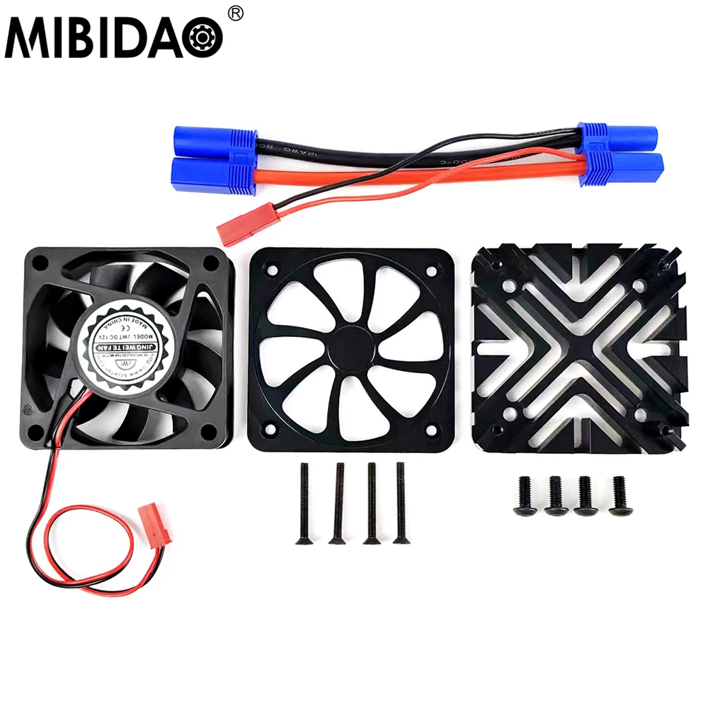 

MIBIDAO Metal Motor Heat Sink Radiator with Cooling Fan For 1/5 KRATON 8S RC Crawler Car Upgrade Parts