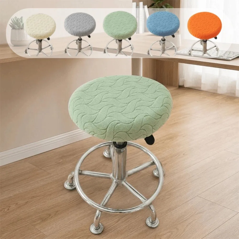 Stretch Fit Stretchable Bar Round Stool Cover 30-38cm Breathable Chair Slipcover Elastic Thickened Seat Protector Coffee Shop